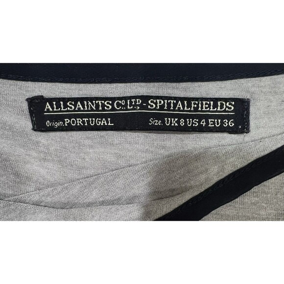 AllSaints Spitalfields Shirt Dress Woman’s Modal Silk Gray Lightweight Size 4 - Picture 5 of 5